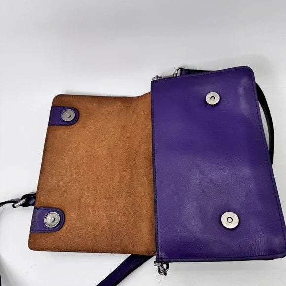 Patricia Nash Annecy Flap Violet Embroidered Crossbody Bag Butterfly Flap - Picture 7 of 16